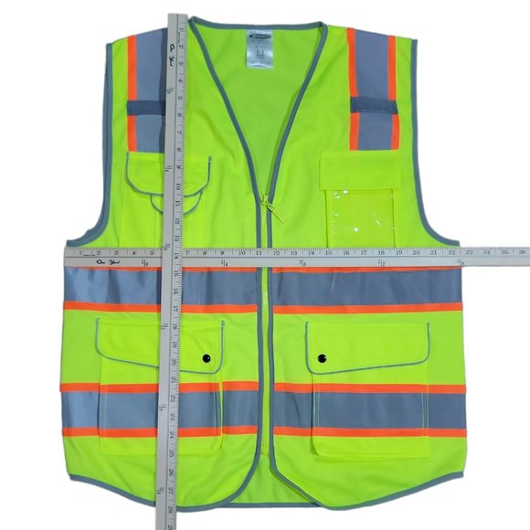 Safety Mens Reflective Vest Yellow ANSI/ISEA 107-2015 Size L - Picture 7 of 7